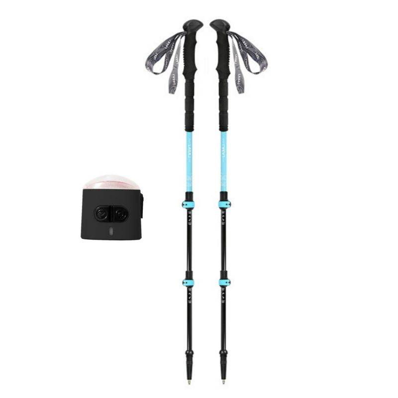 Bâtons de marche SIERRA (lot de 2) en métal + lumière - Léger et Pliable LOVORK