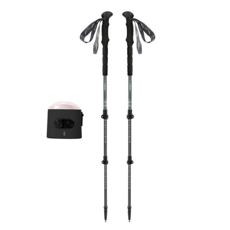 Bâtons de marche K2 (lot de 2) en fibre carbone + lumière - Léger et Pliable LOVORK - Image 1