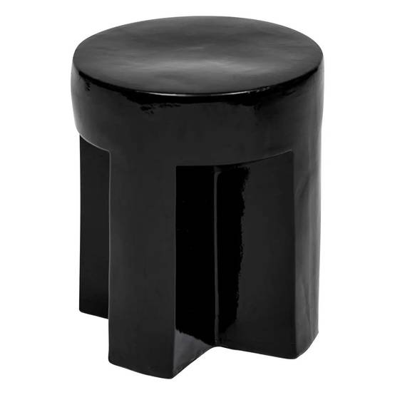 Table d'Appoint en Céramique "Kriz" 41cm Noir - Image 1