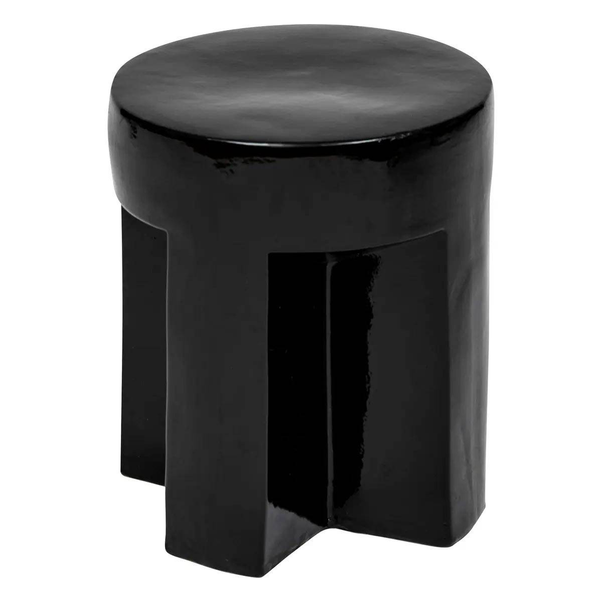 Table d'Appoint en Céramique "Kriz" 41cm Noir - Image 1
