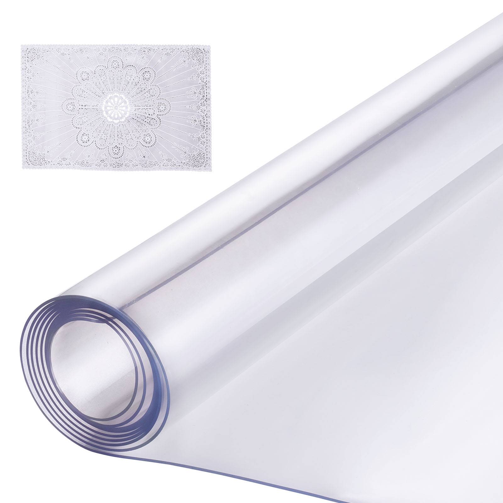 VEVOR Housse bureau PVC transparent, 24x96", 1.5mm, rectangulaire, résistant eau, chambre. - Image 1