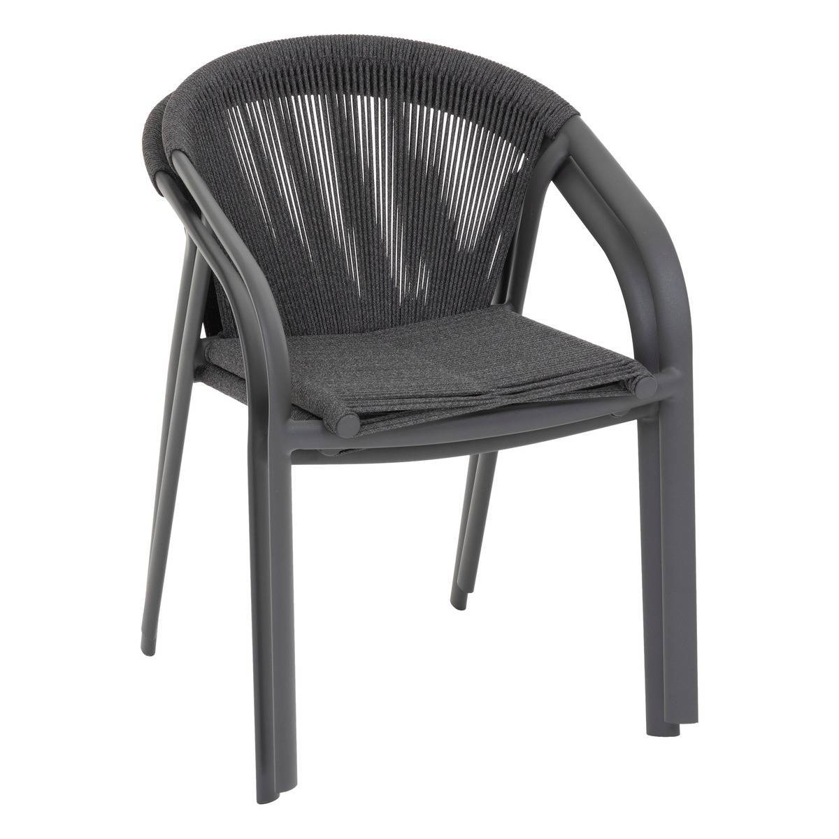 Hesperide - Fauteuil de jardin empilable "Riu" anthracite & graphite en aluminium traité en epoxy - Hespéride - Imagen 5