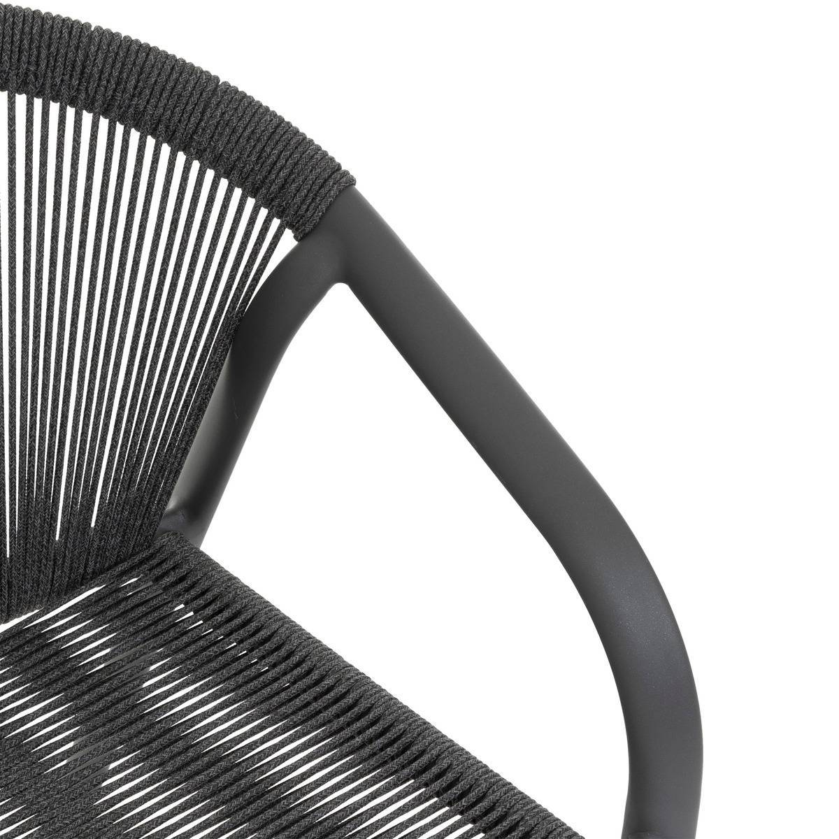 Hesperide - Fauteuil de jardin empilable "Riu" anthracite & graphite en aluminium traité en epoxy - Hespéride - Imagen 3