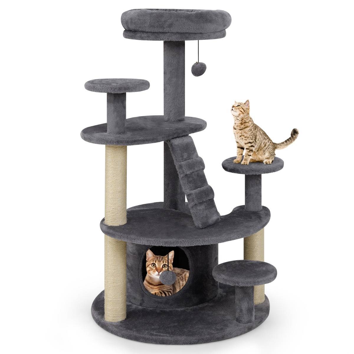 Maison Chic - Arbre à Chat Multi-Niveaux avec Condo Perchoir Rembourré Poteaux à Gratter Boule en Peluche - Image 4