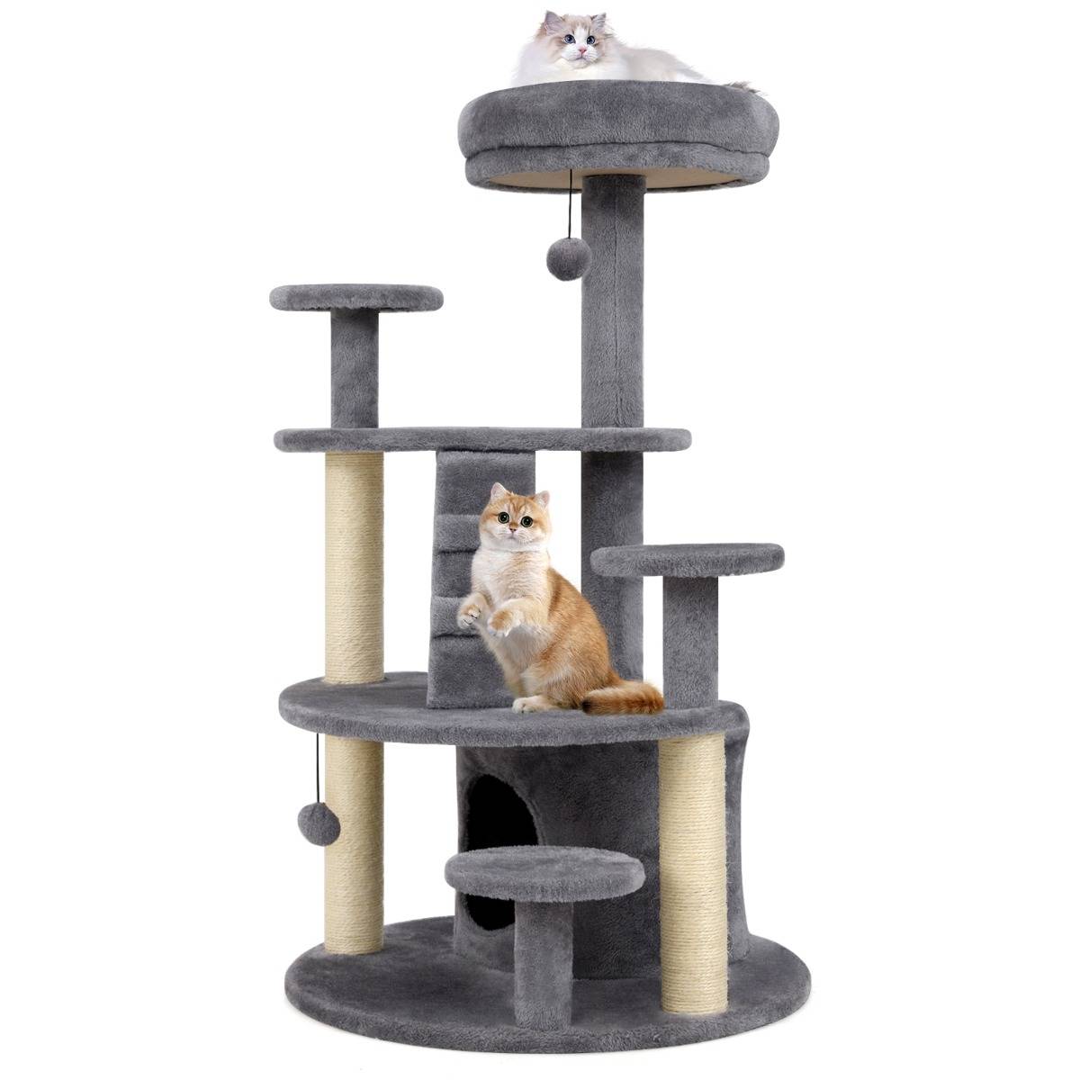Maison Chic - Arbre à Chat Multi-Niveaux avec Condo Perchoir Rembourré Poteaux à Gratter Boule en Peluche - Image 1