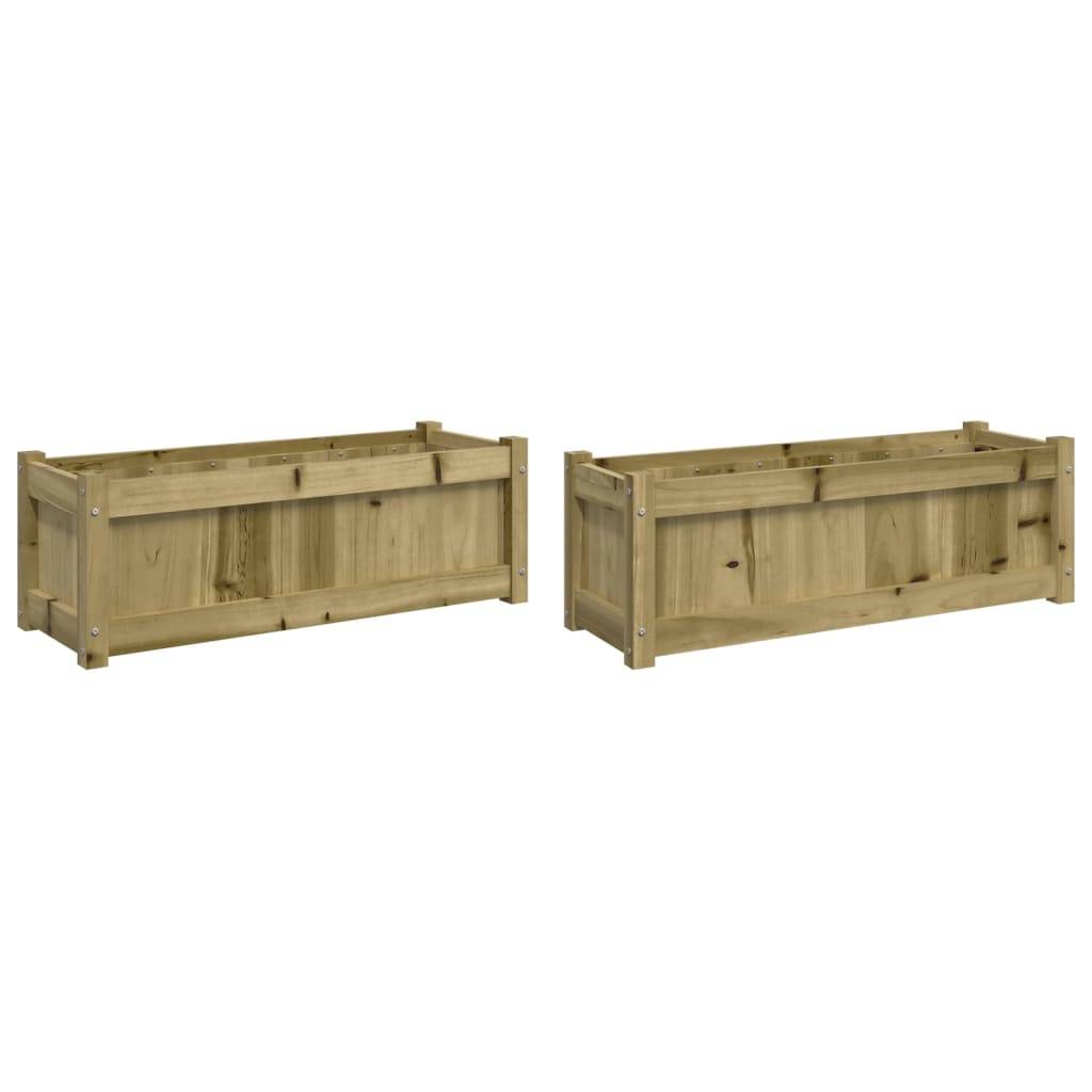 Maison Chic - Lot de 2 Jardinières - Bac à Fleurs - Pot De Fleurs bois de pin imprégné - Imagen 1