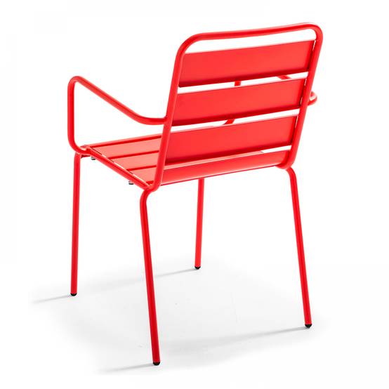 Oviala - Fauteuil de jardin en métal rouge Palavas - Oviala - Imagen 5