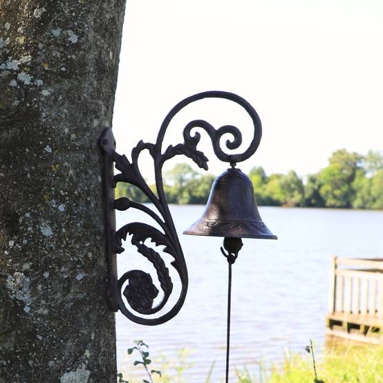 Cloche de jardin de porte ancienne fonte marron 28x20cm Chemin de campagne - Imagen 2