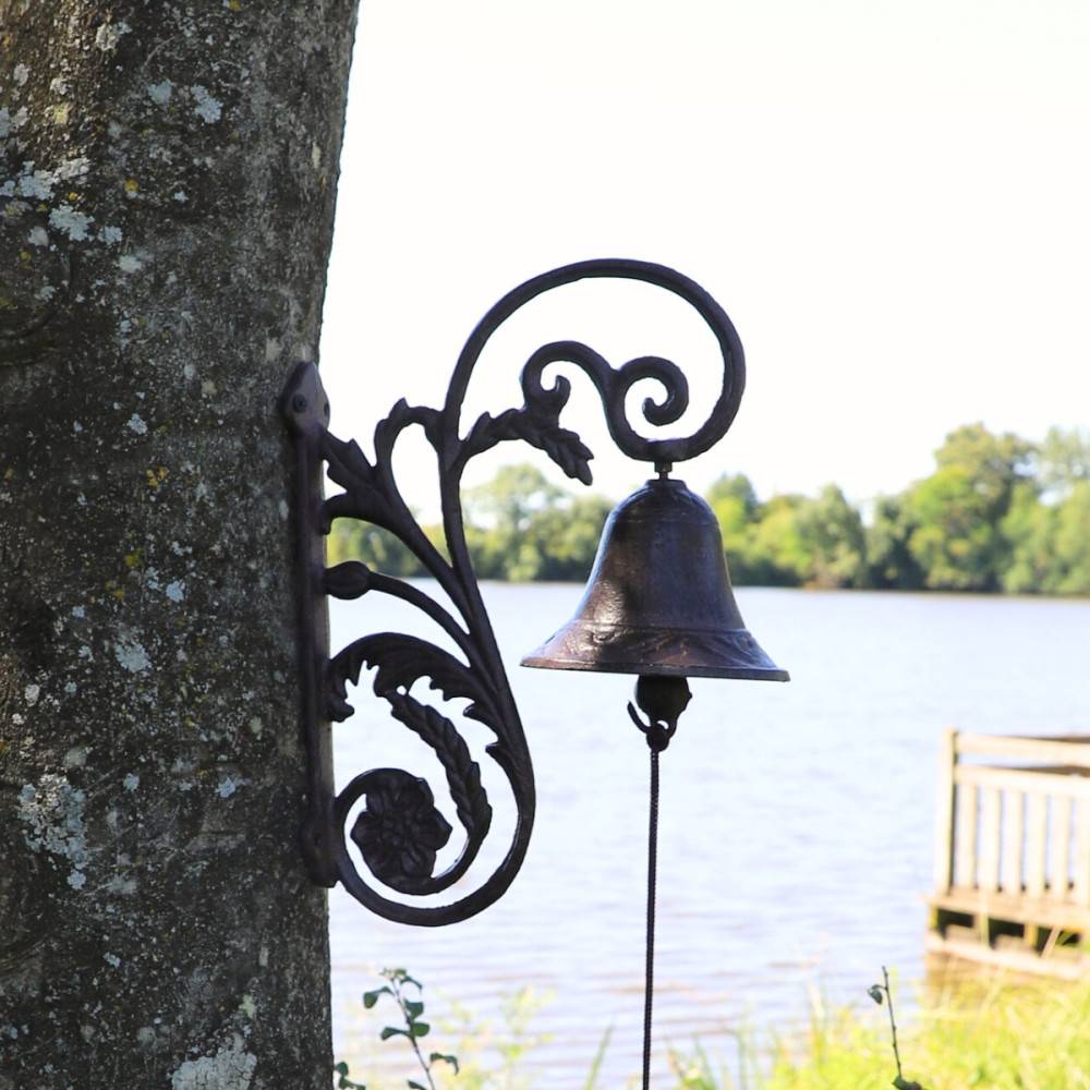 Cloche de jardin de porte ancienne fonte marron 28x20cm Chemin de campagne - Imagen 2