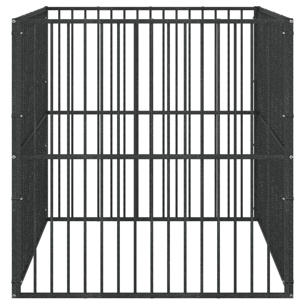 Vidaxl - Parc pour chien 4 panneaux noir acier galvanisé vidaXL 172209 - Image 6