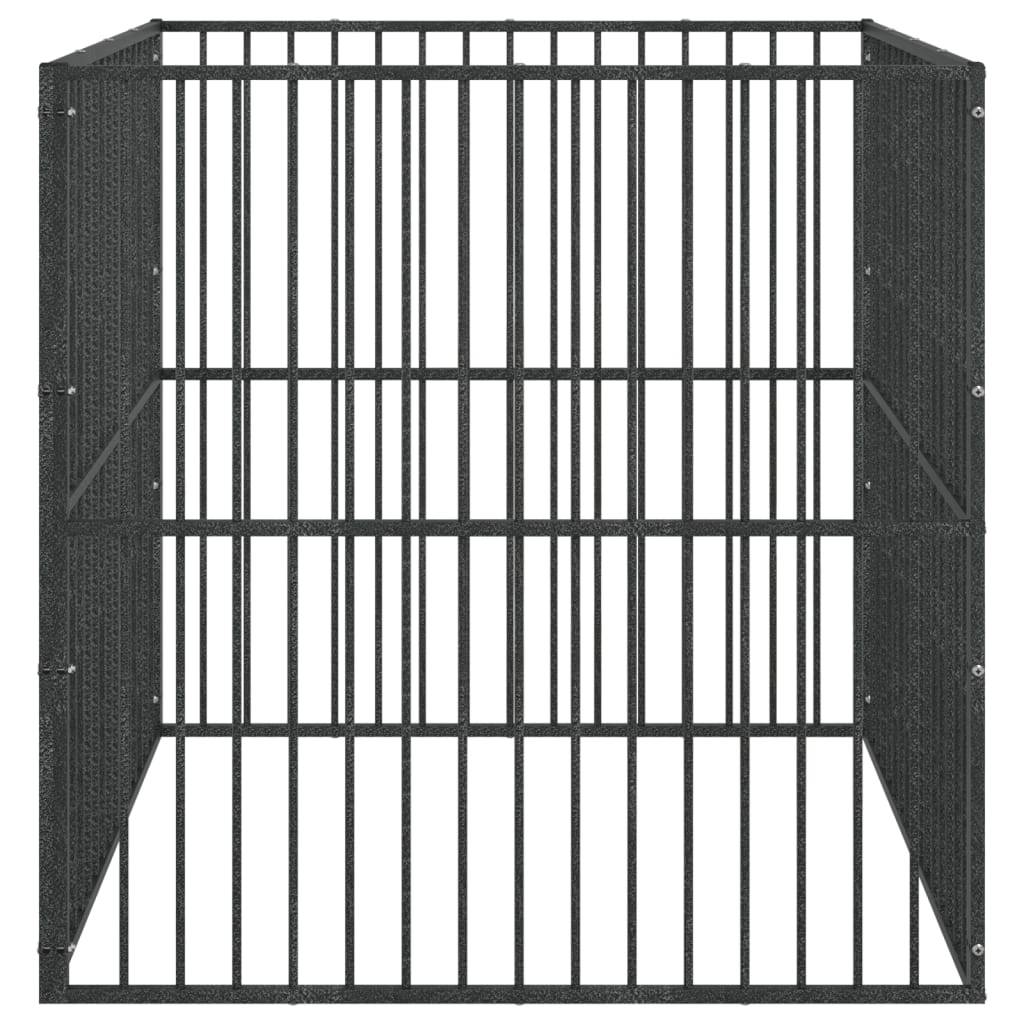 Vidaxl - Parc pour chien 4 panneaux noir acier galvanisé vidaXL 172209 - Image 5
