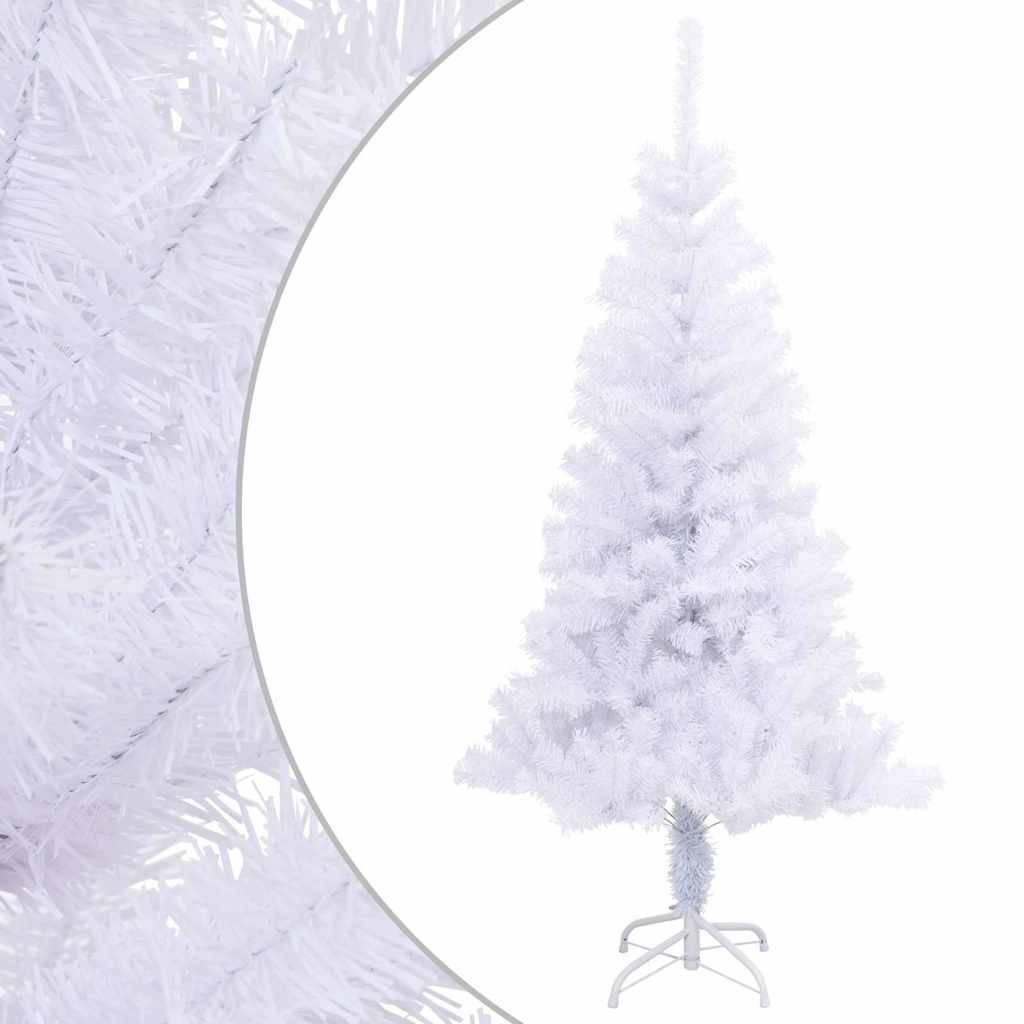 ComfortXL - Sapin de Noël artificiel effet neige PVC sur pied pour salon Blanc 120 cm – ComfortXL Outdoor Living - Image 1