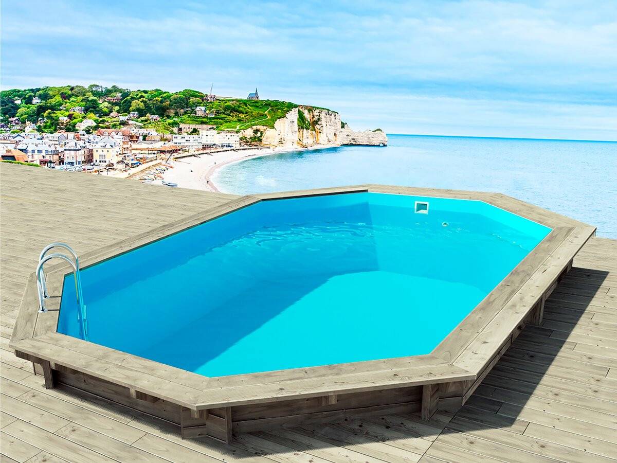 Piscine Bois " Brazilia 120 "  5.86 X 3.86 X 1.20 M + Pompe à Chaleur - Puissance 6.1 Kw -habitat Et Jardin - Imagen 3