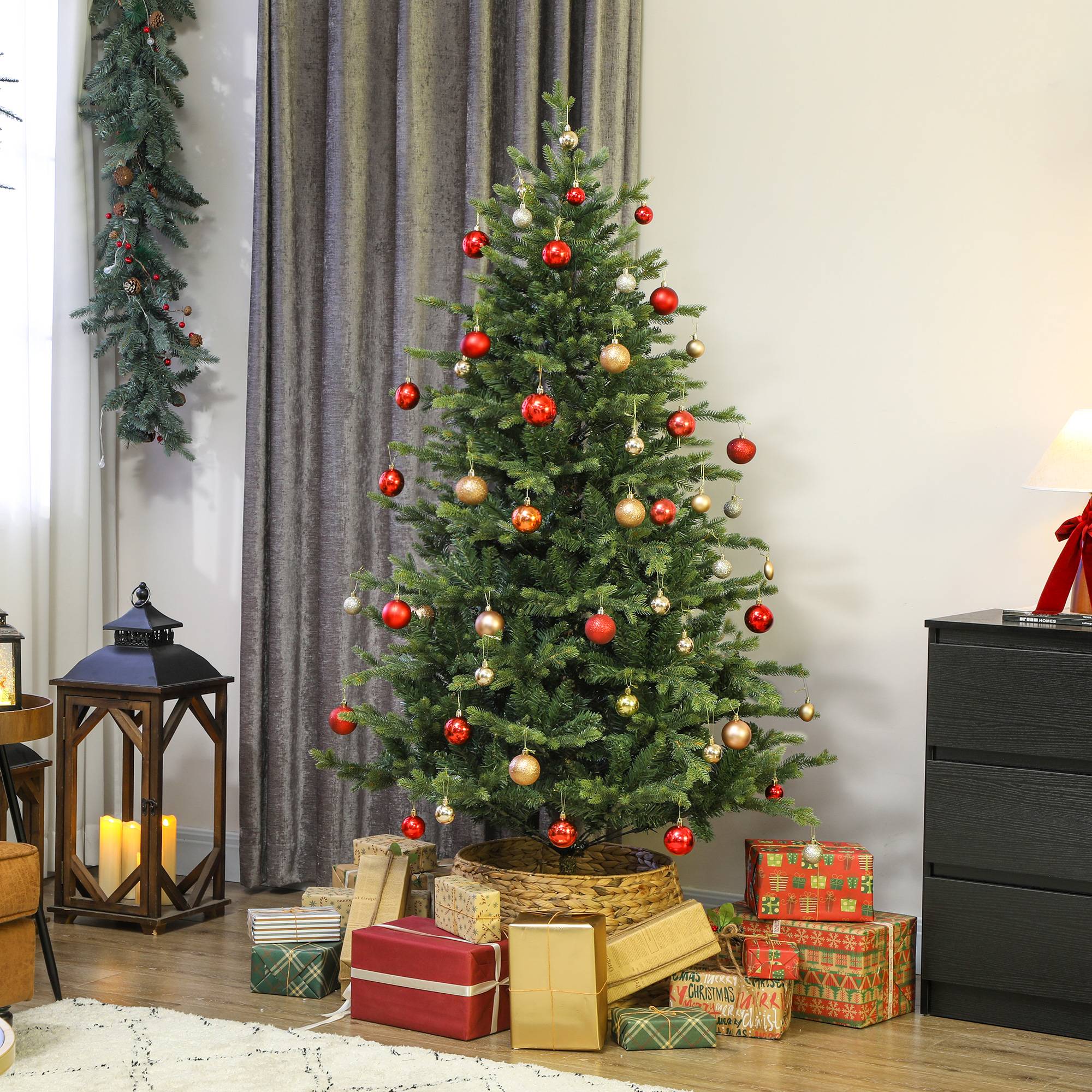 Sapin de Noël artificiel 180 cm, arbre de Noël réaliste avec 1660 pointes de branche articulée, support en métal, vert - Image 4