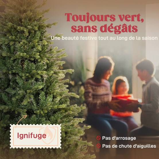 Sapin de Noël artificiel 180 cm, arbre de Noël réaliste avec 1660 pointes de branche articulée, support en métal, vert - Image 6