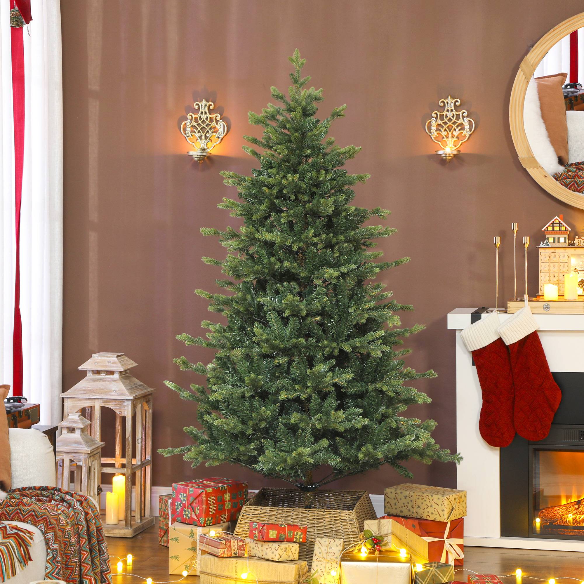 Sapin de Noël artificiel 180 cm, arbre de Noël réaliste avec 1660 pointes de branche articulée, support en métal, vert - Image 3