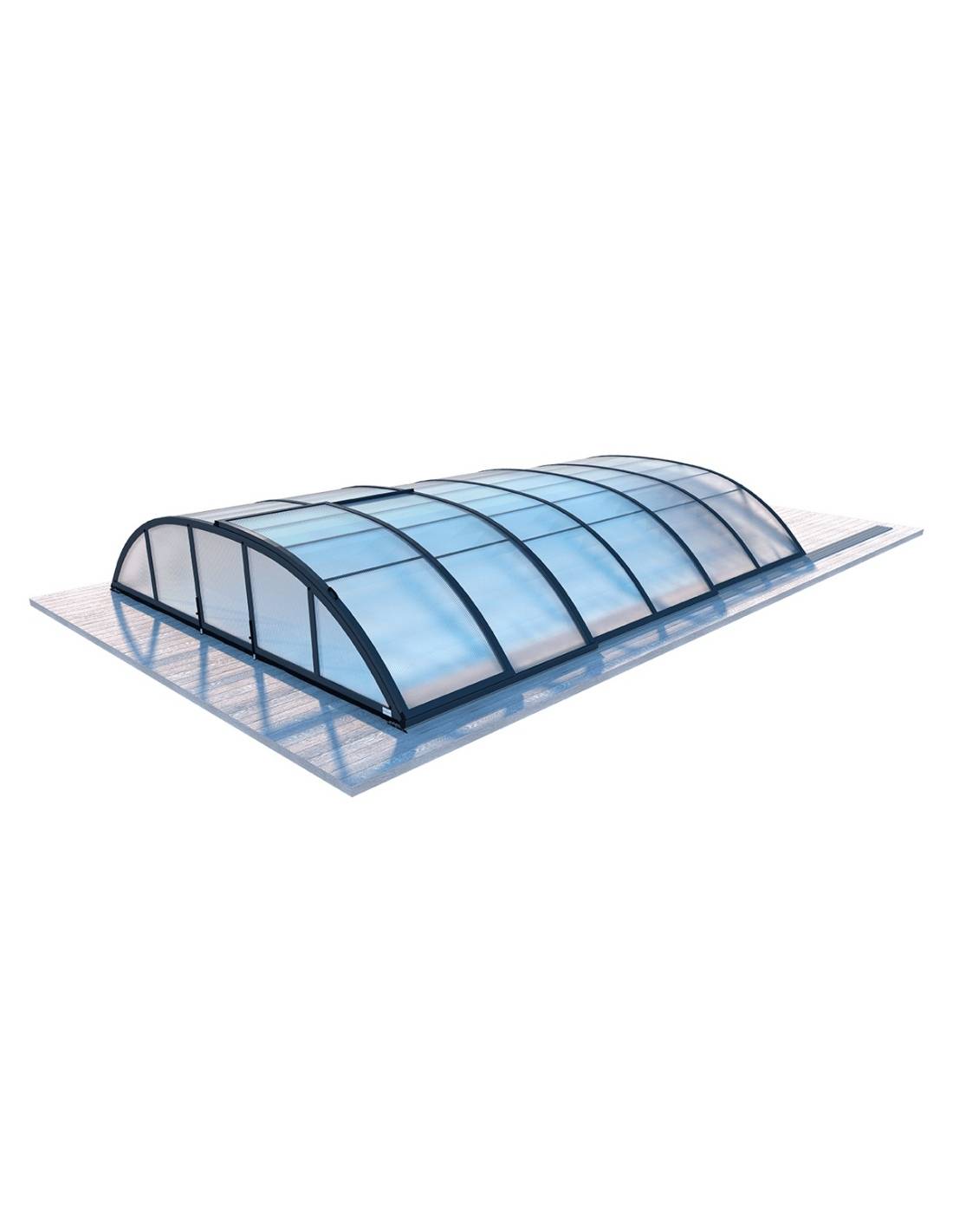 Altanka - Abri de piscine Horizon pour les modèles 6,20x3 m - BAS87, BAS787 - polycarbonate alvéolaire 8 mm - Couleur Ral7016 Graphite - ECO217 - Imagen 1
