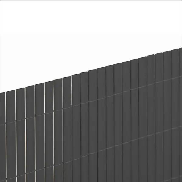Nortène - Canisse PVC double face grise 1,5 x 3 m - roseaux ovales 16 mm - anti-UV - Image 2