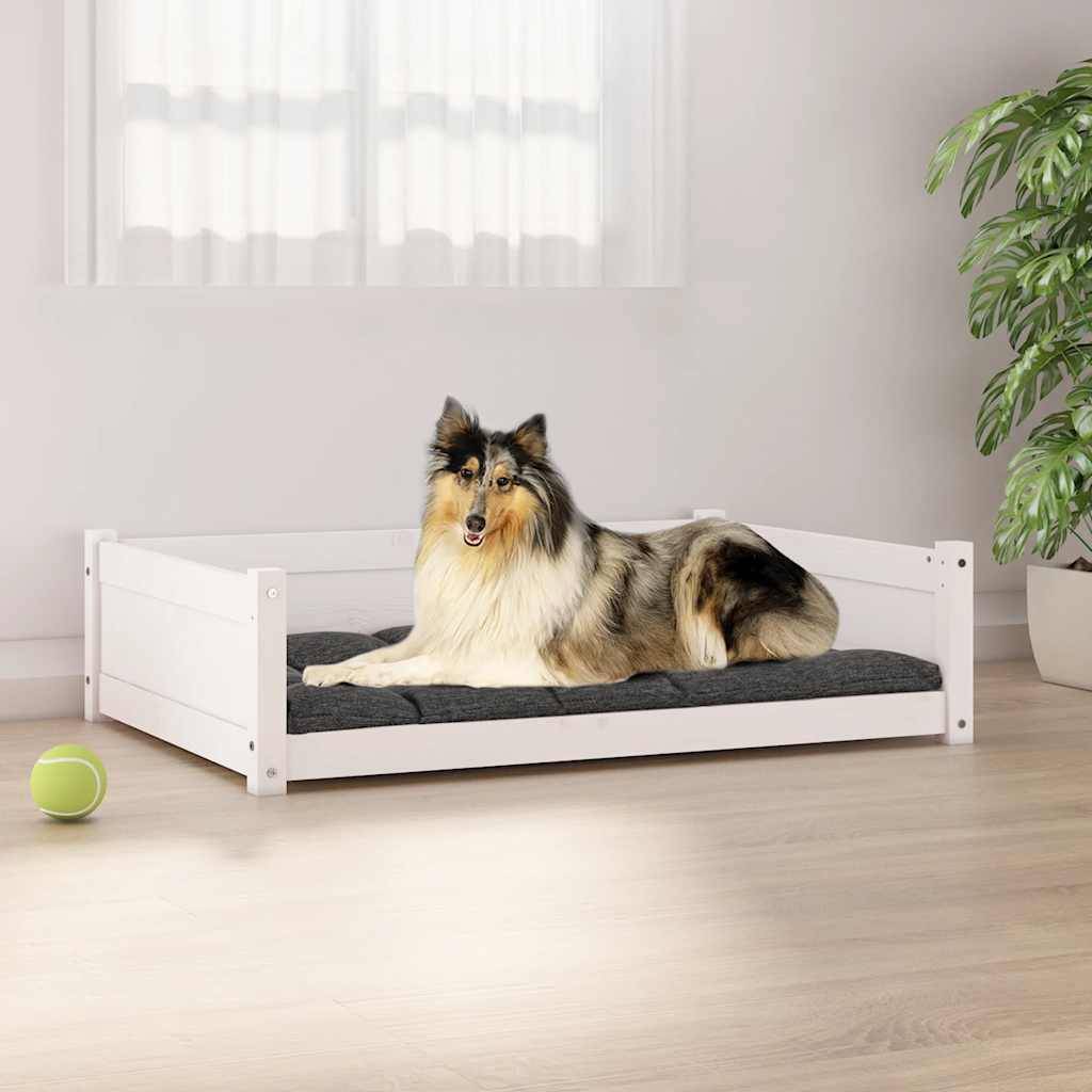 Vidaxl - Lit pour chien Blanc 95,5x65,5x28 cm Bois de pin solide vidaXL 821458 - Imagen 1