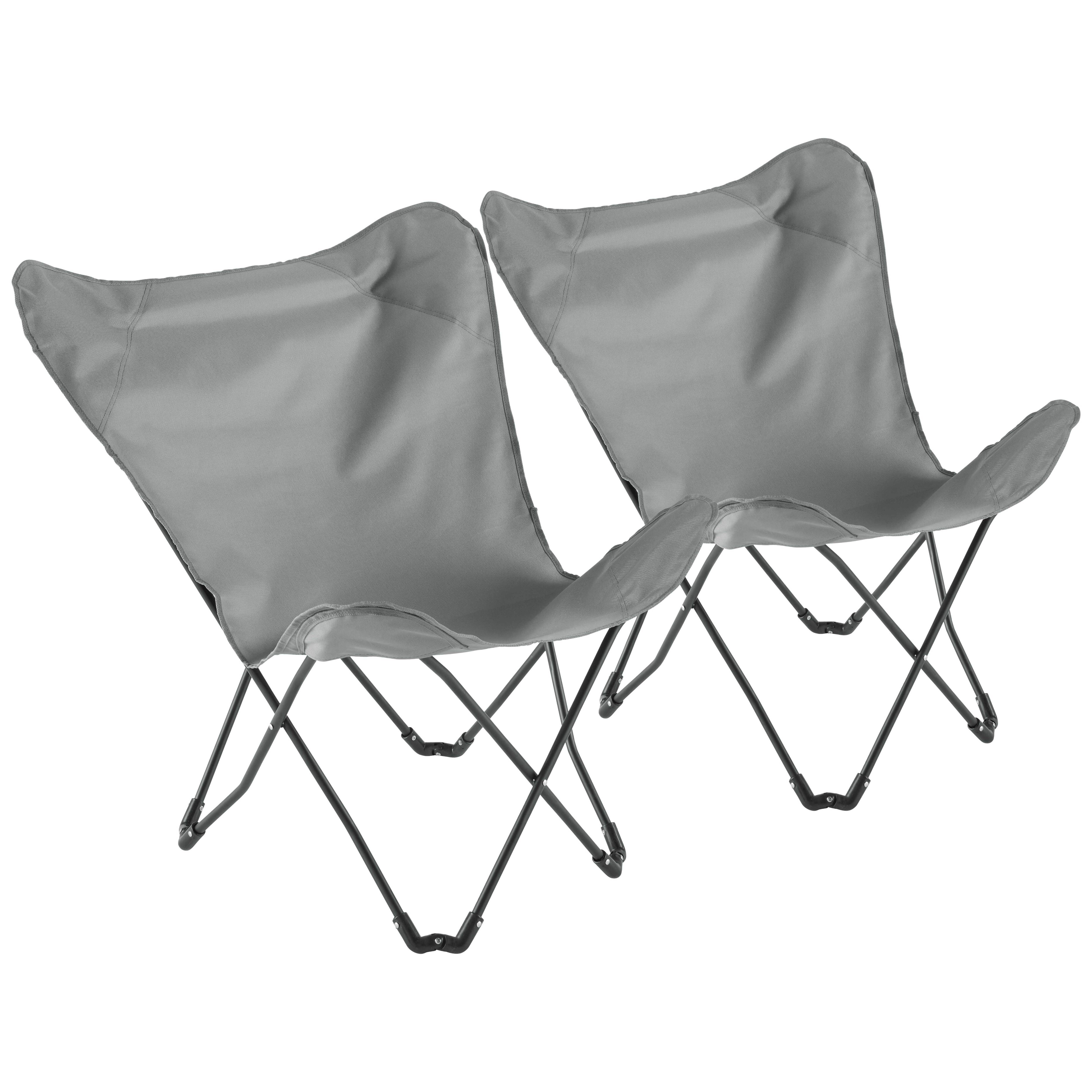 Oviala - Lot de 2 fauteuils papillon pliables gris Mariposa - Oviala - Imagen 1
