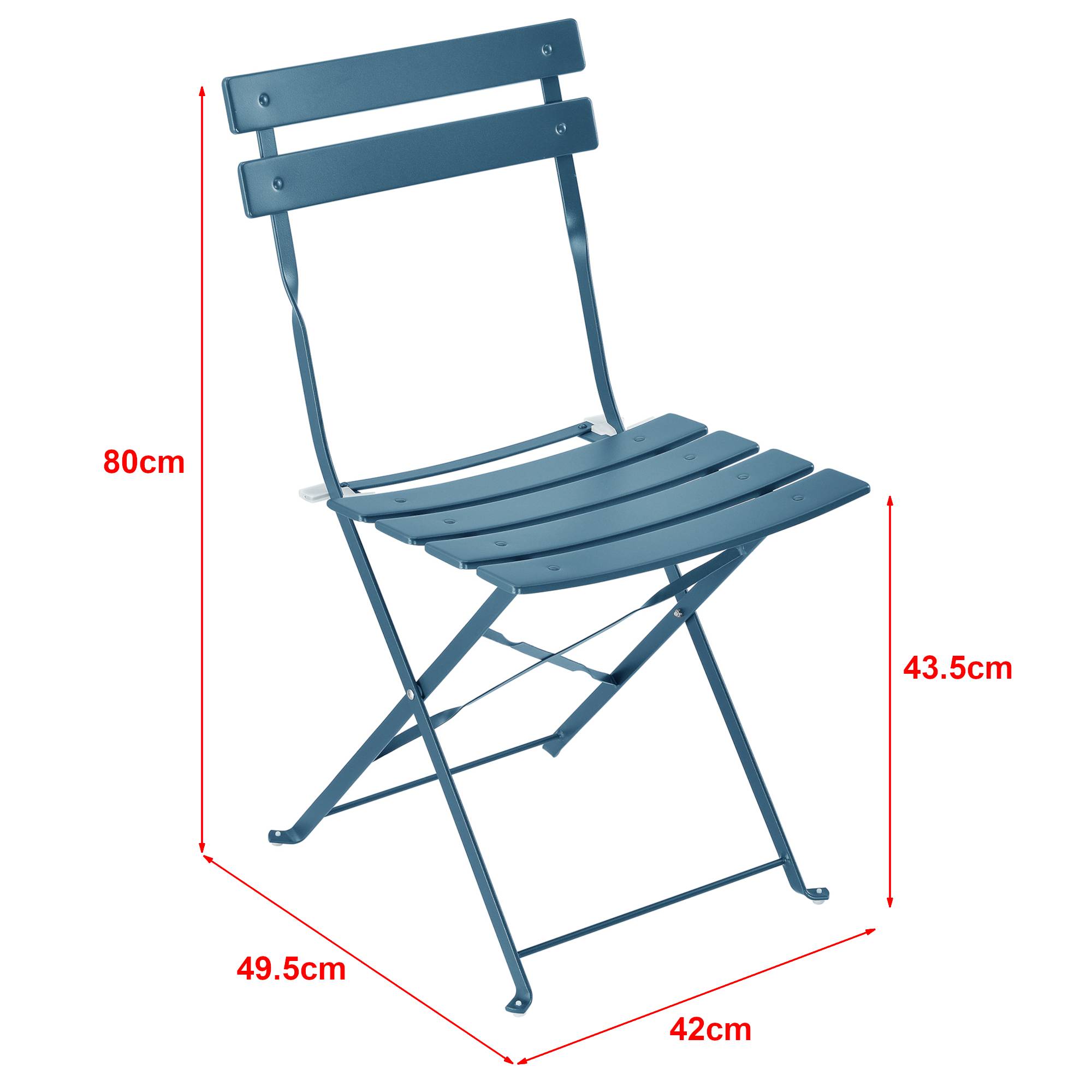 Set De Bistrot Moderne Meubles De Jardin Pliables Design Table Ronde 2 Chaises Pour Terrasse Balcon Acier Turquoise [en.casa] - Imagen 3