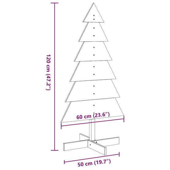 Sapin de Noël en Bois Pin Massif Décoration Intérieure 120 cm Blanc – ComfortXL Outdoor Living - Image 8