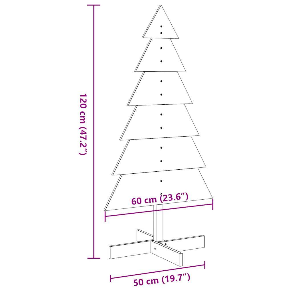 Sapin de Noël en Bois Pin Massif Décoration Intérieure 120 cm Blanc – ComfortXL Outdoor Living - Image 8
