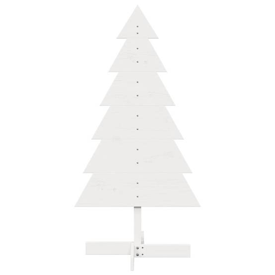 Sapin de Noël en Bois Pin Massif Décoration Intérieure 120 cm Blanc – ComfortXL Outdoor Living - Image 3
