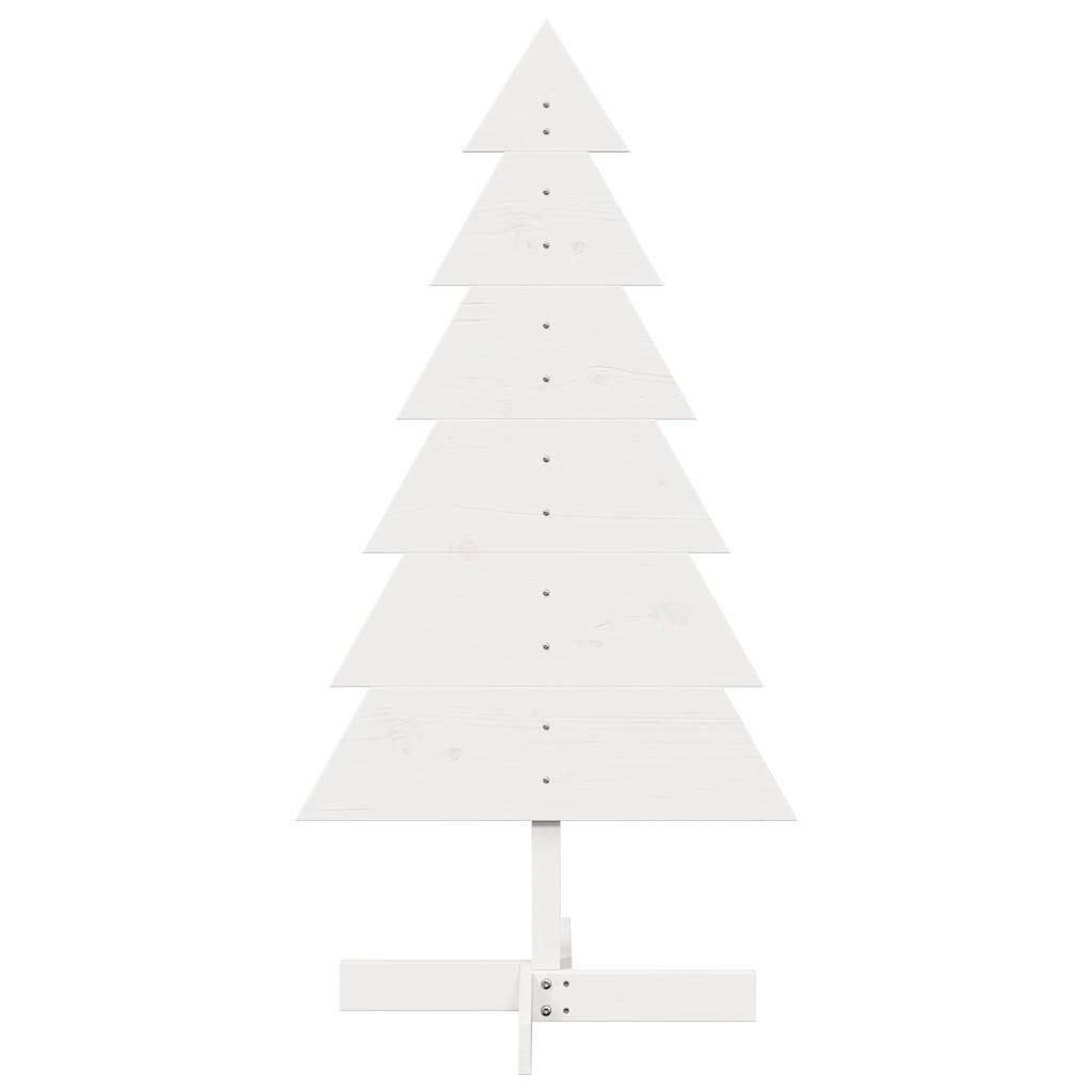 Sapin de Noël en Bois Pin Massif Décoration Intérieure 120 cm Blanc – ComfortXL Outdoor Living - Image 3