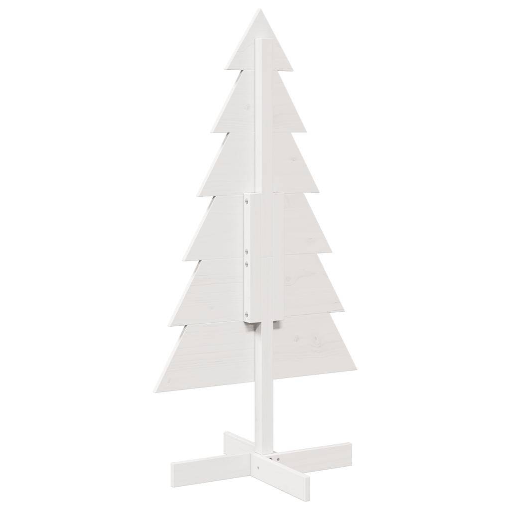 Sapin de Noël en Bois Pin Massif Décoration Intérieure 120 cm Blanc – ComfortXL Outdoor Living - Image 5