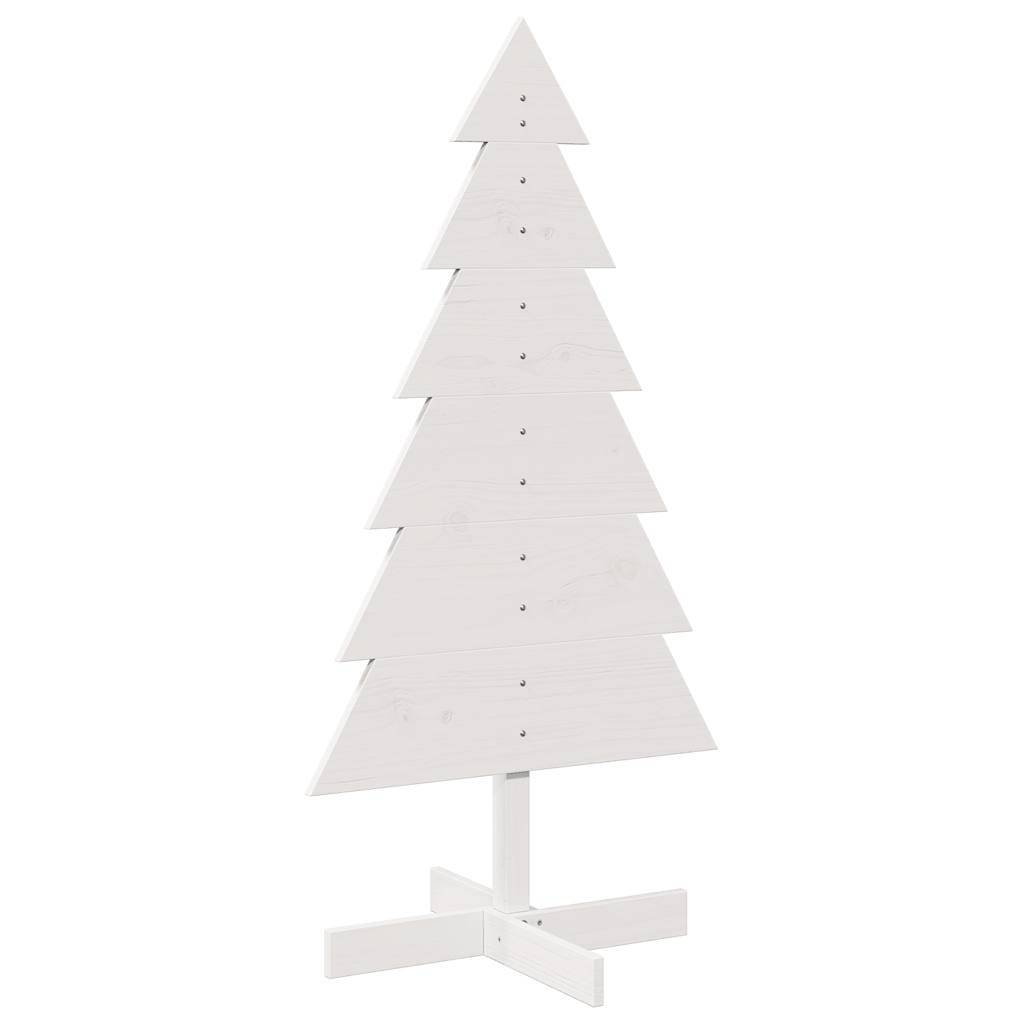 Sapin de Noël en Bois Pin Massif Décoration Intérieure 120 cm Blanc – ComfortXL Outdoor Living - Image 2