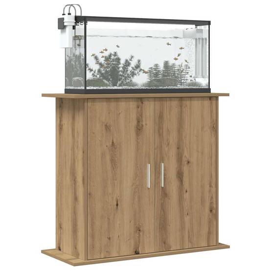 Meuble Aquarium Bois d'Ingénierie Rangement 3 Niveaux 81x36x73 cm Chêne - ComfortXL Outdoor Living - Image 3