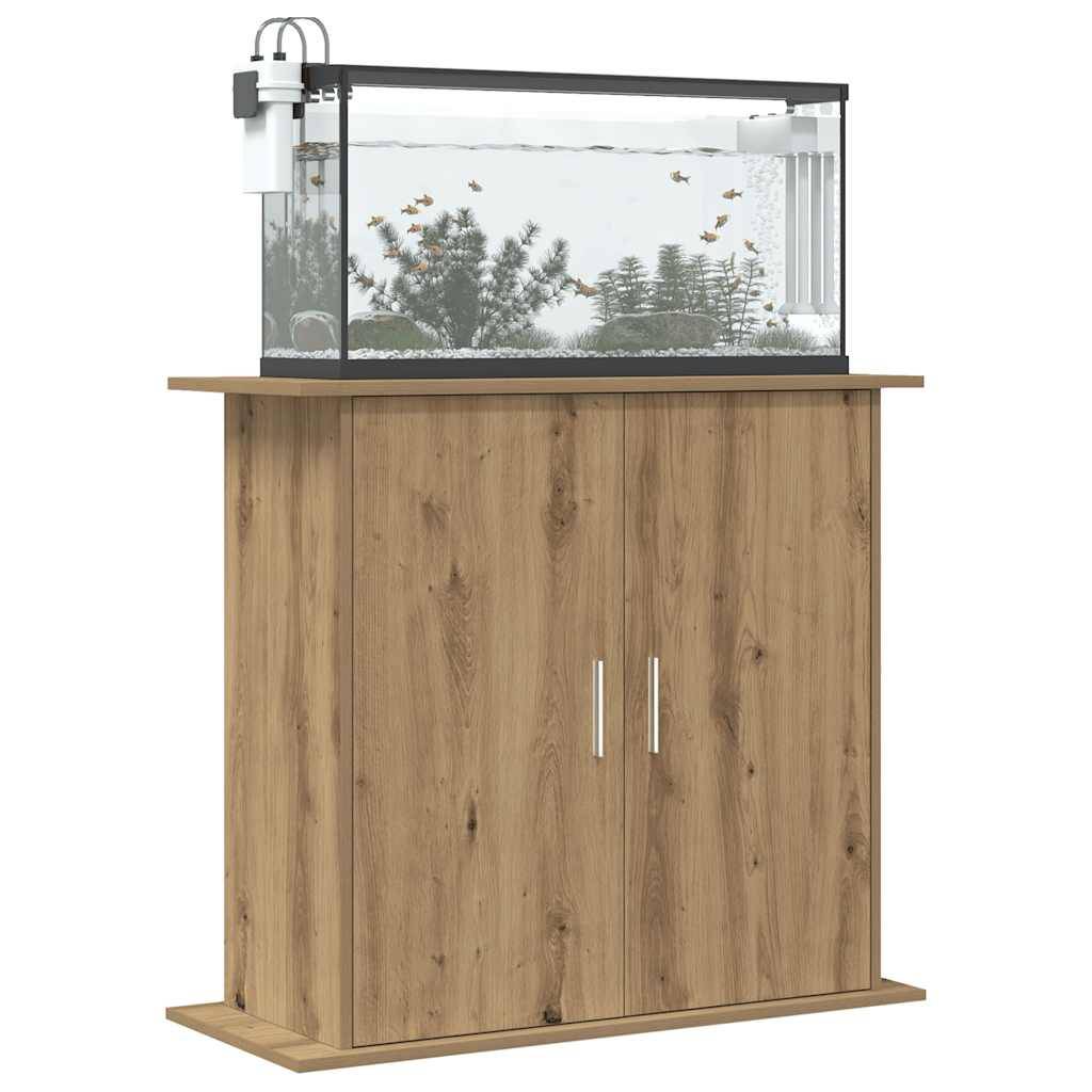 Meuble Aquarium Bois d'Ingénierie Rangement 3 Niveaux 81x36x73 cm Chêne - ComfortXL Outdoor Living - Image 3