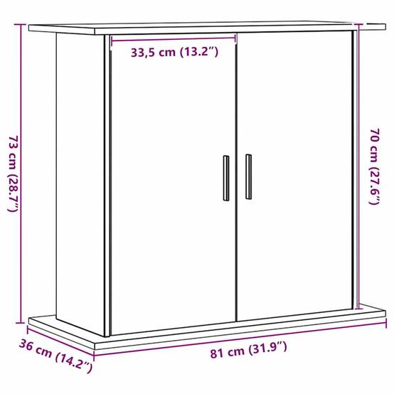 Meuble Aquarium Bois d'Ingénierie Rangement 3 Niveaux 81x36x73 cm Chêne - ComfortXL Outdoor Living - Image 10
