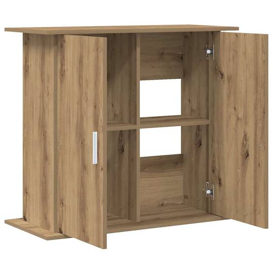Meuble Aquarium Bois d'Ingénierie Rangement 3 Niveaux 81x36x73 cm Chêne - ComfortXL Outdoor Living - Image 2