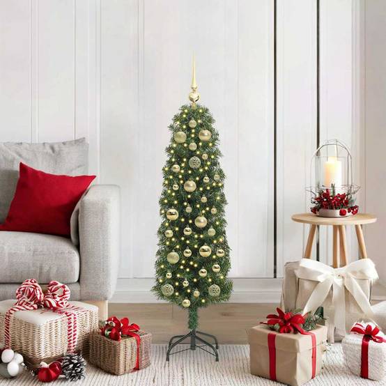 Sapin de Noël | Arbre de Noël artificiel Vert 120 cm PVC et acier et plastique Maison Chic - Image 2