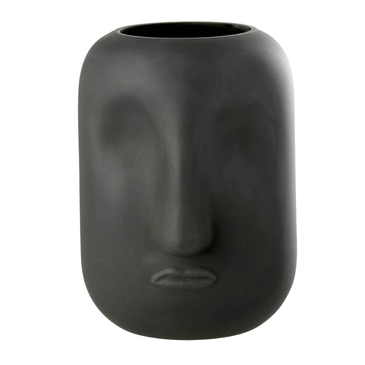 J-Line - Vase Design Visage "Noé" 25cm Noir