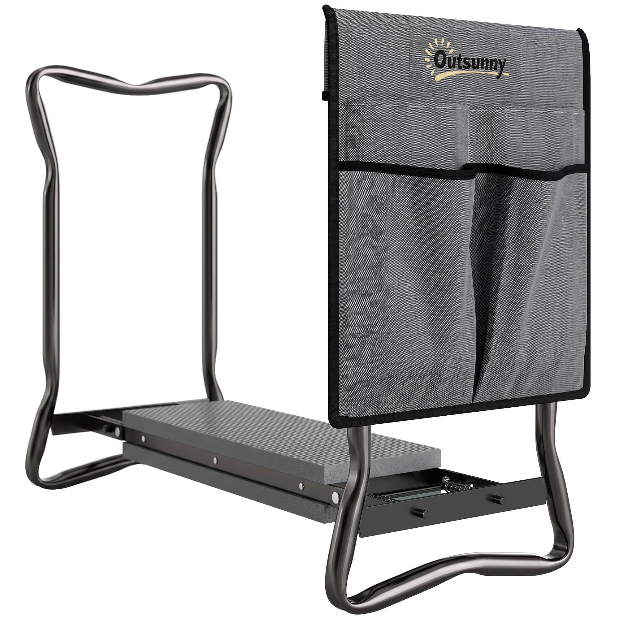ComfortXL - Banc agenouilloir de jardin pliable en acier et EVA gris et noir 58 x 28 x 49 cm pour jardiner confortablement - Image 2
