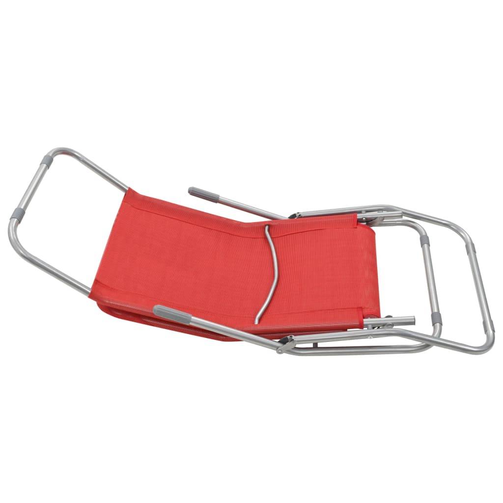 Helloshop26 - Chaises longues pliables 2 pièces textilène rouge - Imagen 7
