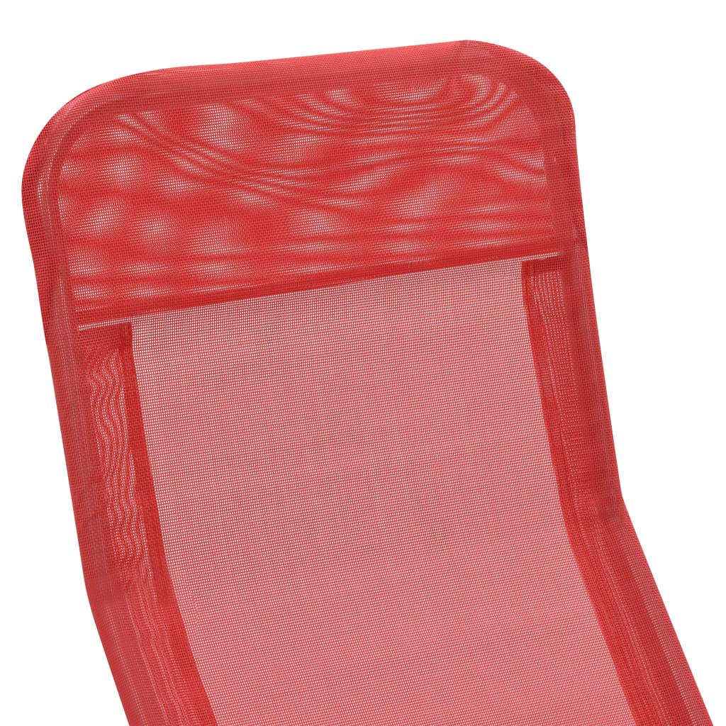 Helloshop26 - Chaises longues pliables 2 pièces textilène rouge - Imagen 6