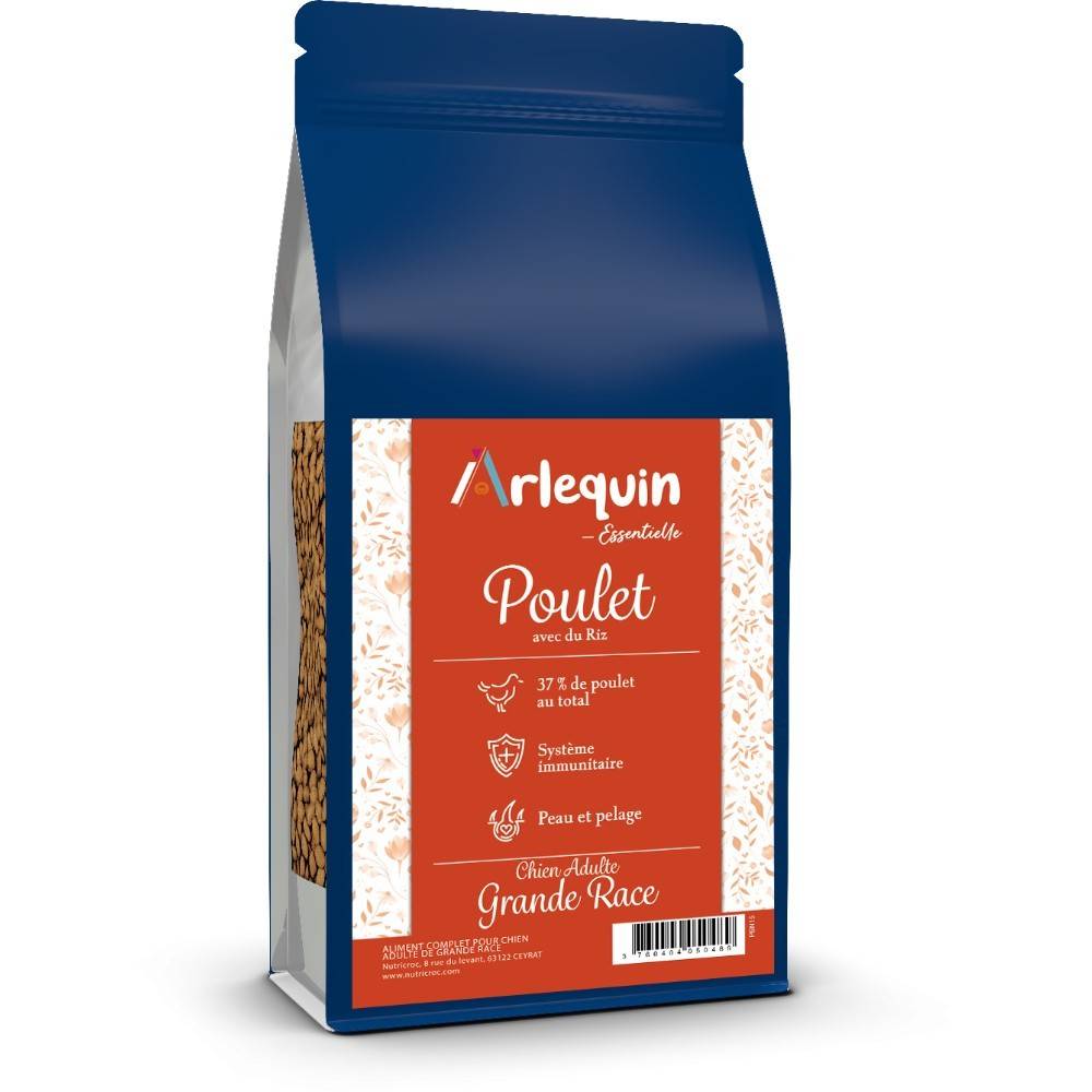 CROQUETTE CHIEN GRANDE RACE ARLEQUIN ESSENTIELLE POULET 15 kg - Imagen 1