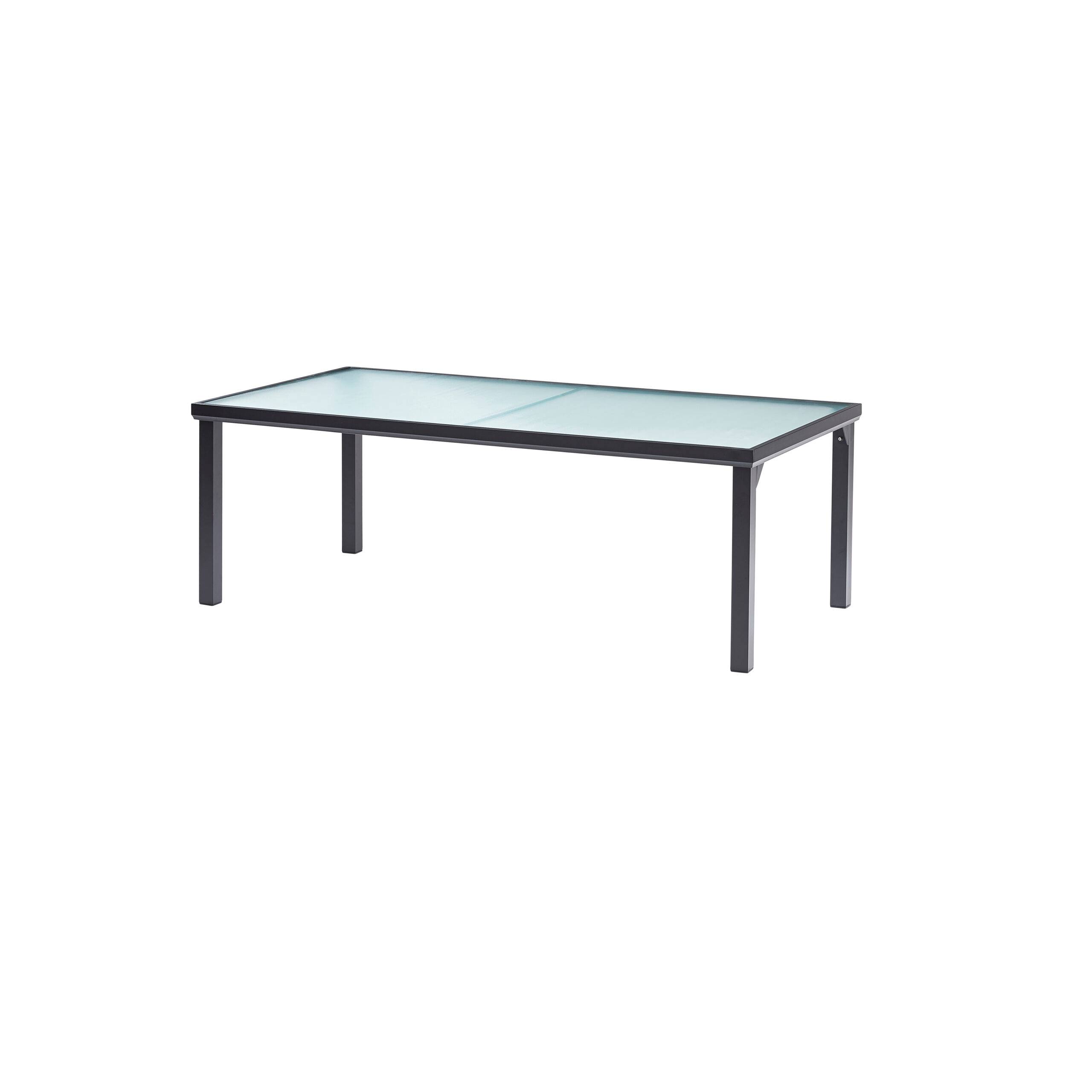 Wilsa Garden - Table BlackSun 8 personnes structure en aluminium noire et verre trempé transparent - Imagen 1