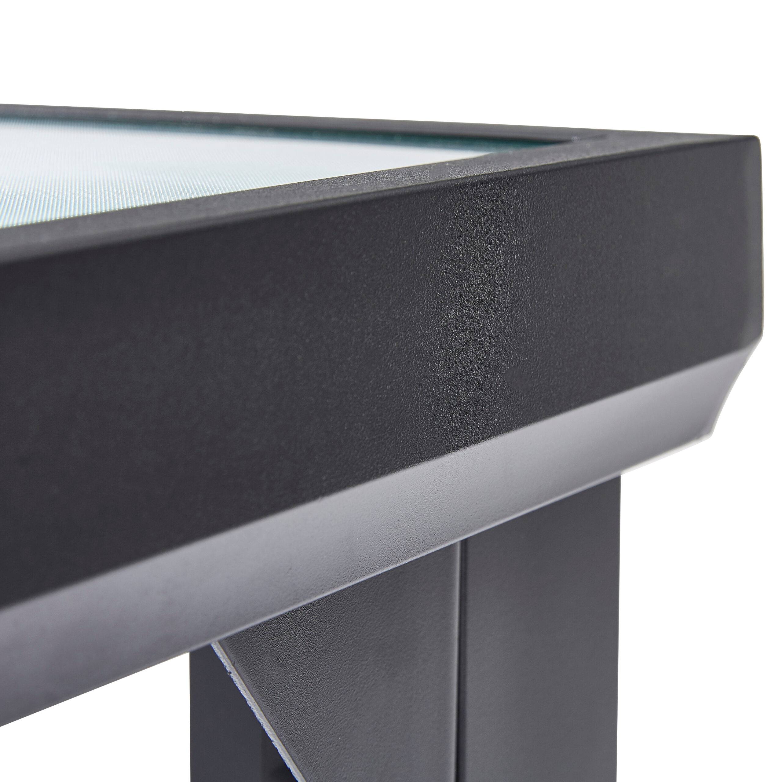 Wilsa Garden - Table BlackSun 8 personnes structure en aluminium noire et verre trempé transparent - Imagen 5