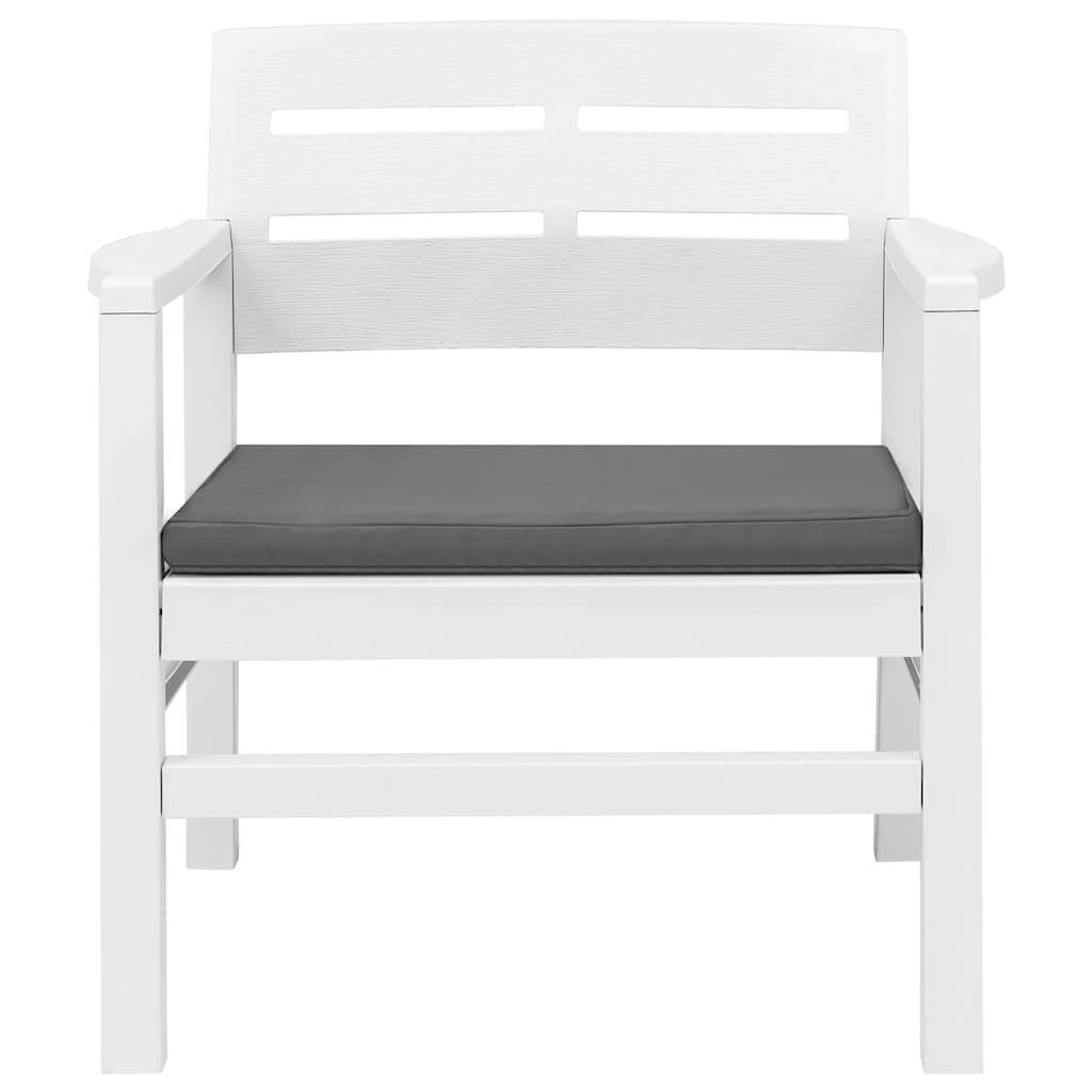 Vidaxl - Salon de jardin 3 pcs Plastique Blanc vidaXL 45620 - Image 4