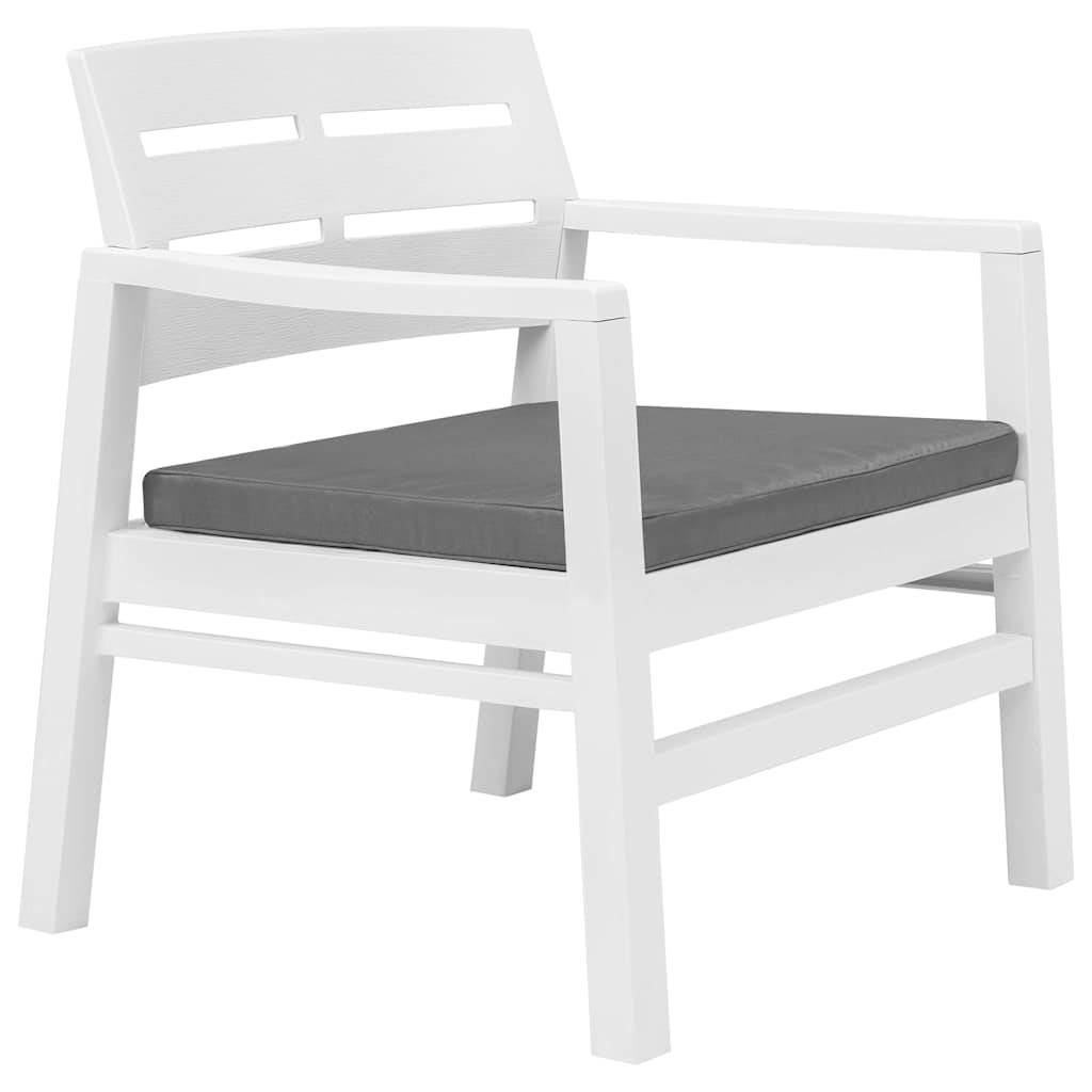 Vidaxl - Salon de jardin 3 pcs Plastique Blanc vidaXL 45620 - Image 5