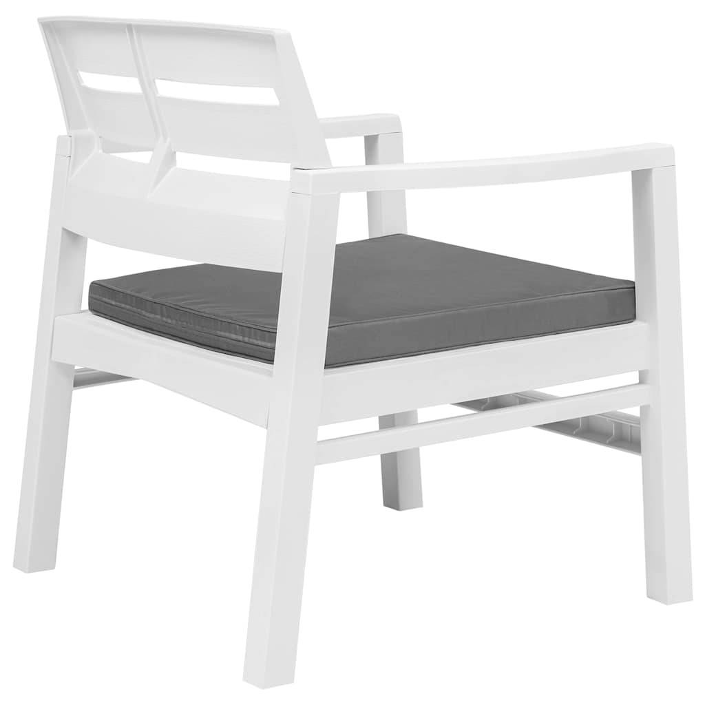 Vidaxl - Salon de jardin 3 pcs Plastique Blanc vidaXL 45620 - Image 8