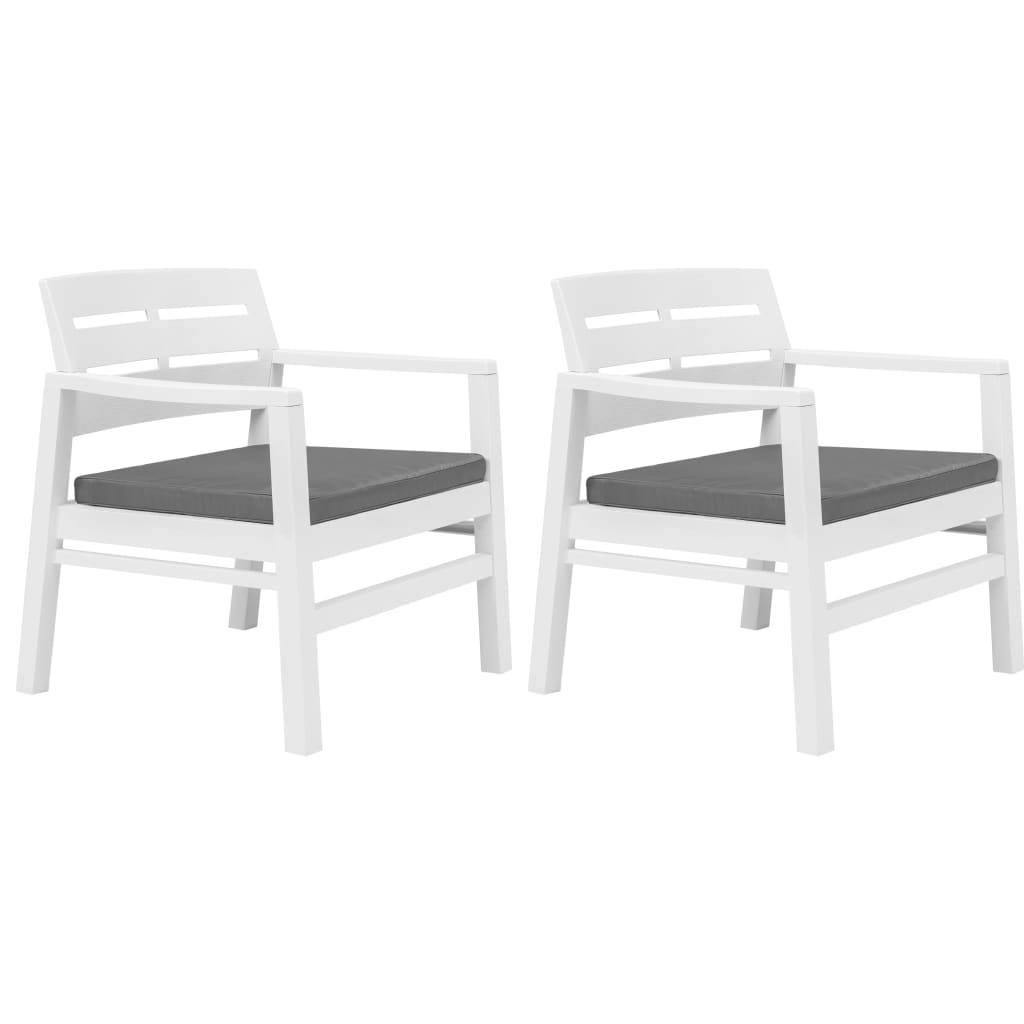 Vidaxl - Salon de jardin 3 pcs Plastique Blanc vidaXL 45620 - Image 2