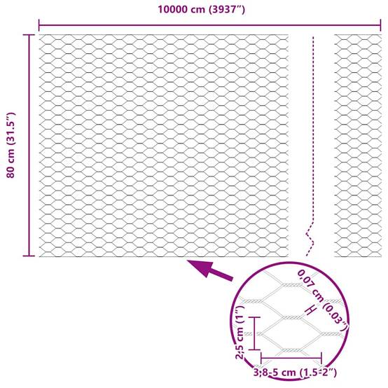 Clôture hexagonale PVC Vert 0,8 x 100 m, Poids :11.8kg - PANGIVO - Image 9