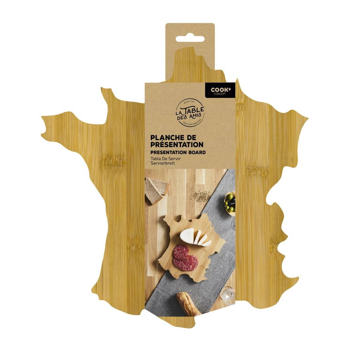 The Home Deco Factory - Planche à fromages en bambou forme France - Image 6