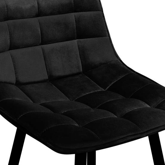 Lot de 6 tabourets de bar MADY en velours noir - Image 6